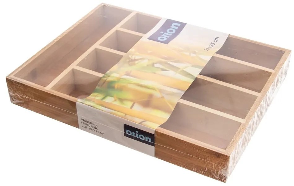 Organizator din bambus pentru tacâmuri pentru sertar 26 x 35 cm - Orion