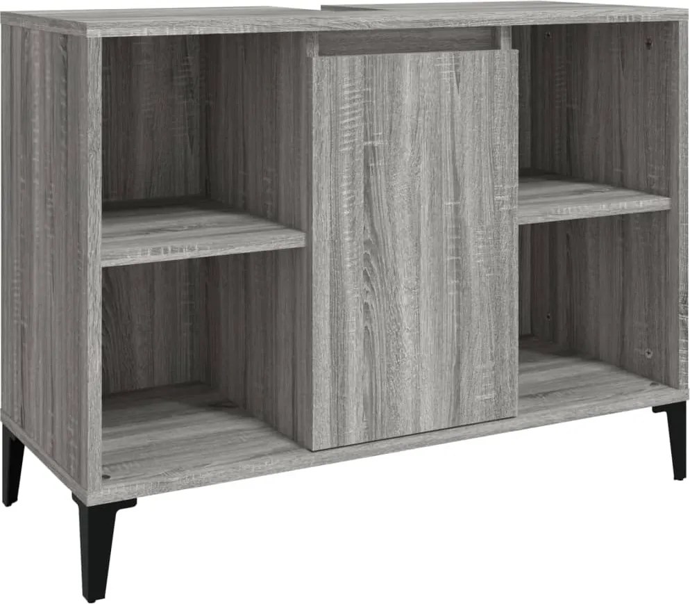 vidaXL Dulap de chiuvetă, gri sonoma, 80x33x60 cm, lemn prelucrat