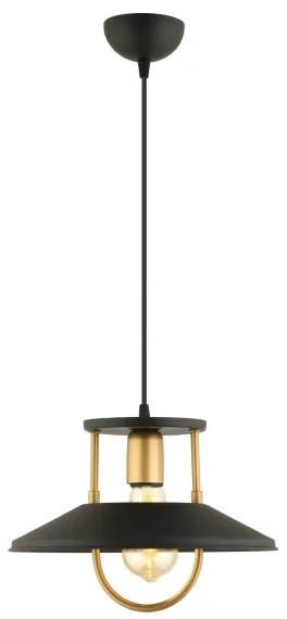 Lustră pe cablu 1xE27/40W/230V negru/auriu