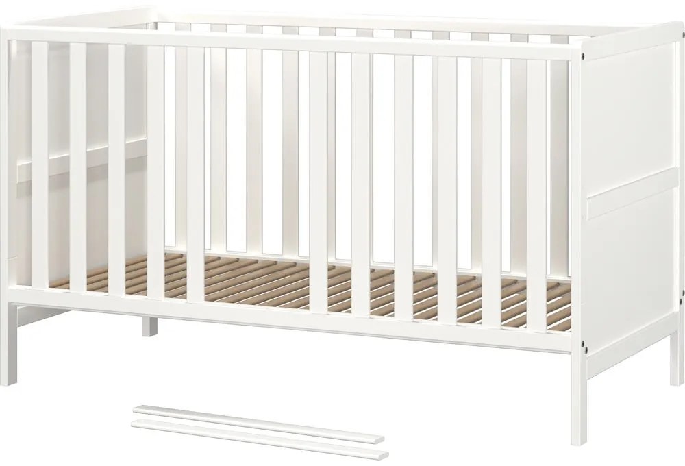 Pătuț alb din lemn masiv 70x140 cm Alkmaar – Germania