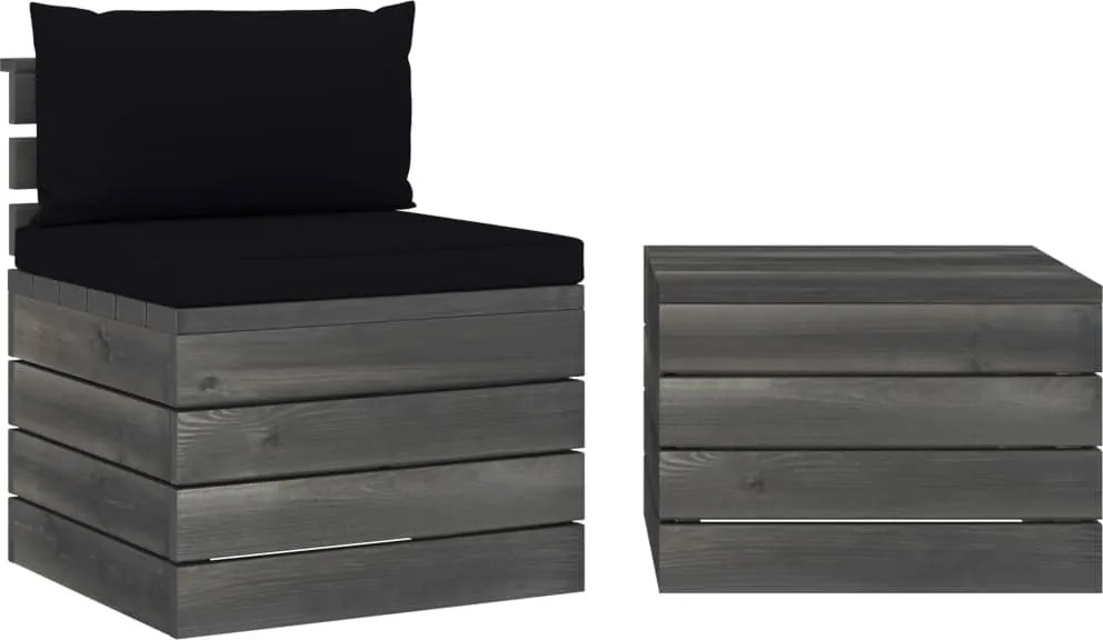 vidaXL Set mobilier grădină din paleți, 2 piese, cu perne, lemn de pin