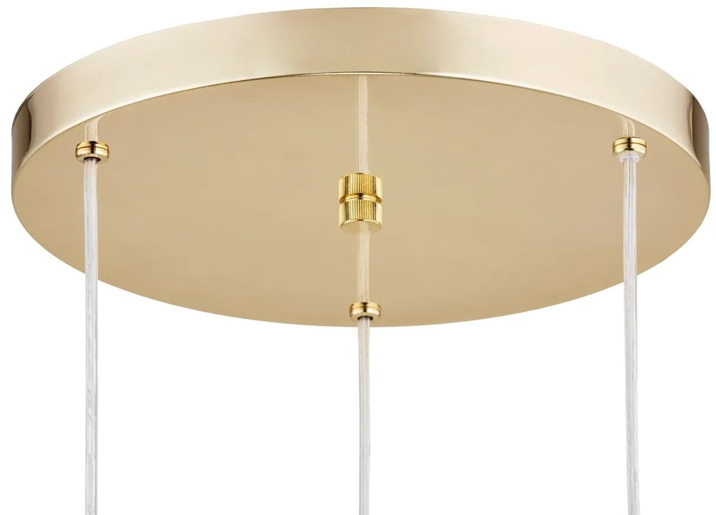Lustra cu 3 Pendule sticla design decorativ OAKLAND alb/auriu