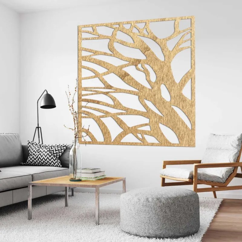 SENTOP | Decorațiune de perete din lemn, pătrat natural | LASLO