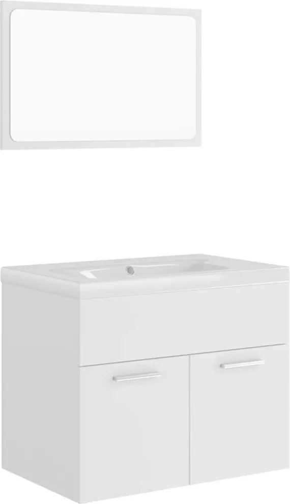 vidaXL Set mobilier de baie, alb, lemn prelucrat