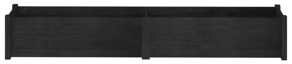 Jardiniera de gradina, negru, 200x31x31 cm, lemn masiv de pin 1, Negru, Negru