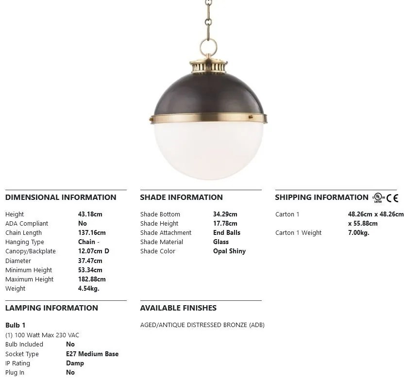 Pendul LUX design clasic LATHAM big