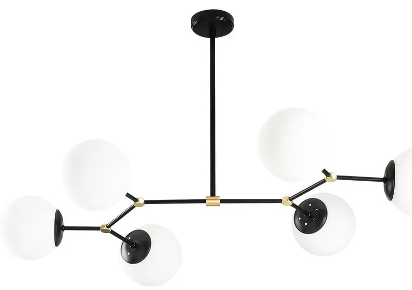 Lustră neagră cu abajur din sticlă Damar – Opviq lights