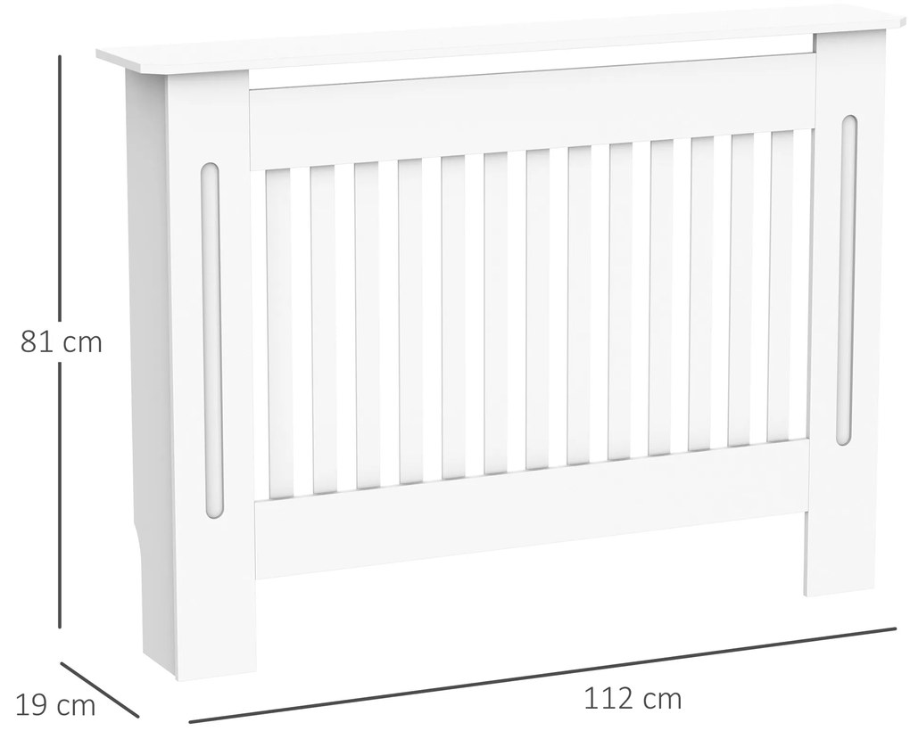HOMCOM masca de calorifer, din lemn MDF, 112x19x81cm, alb | AOSOM RO