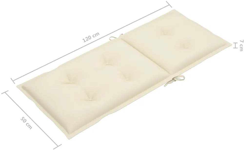 Scaun balansoar cu perna, bambus 1, Crem, 120 x 50 x 7 cm