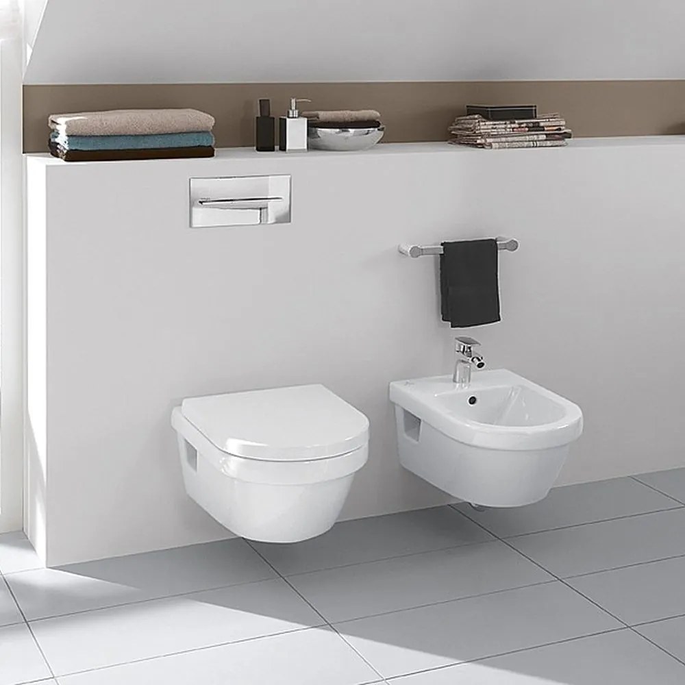 Set vas wc suspendat rimless VilleroyBoch Architectura cu capac soft close, direct flush