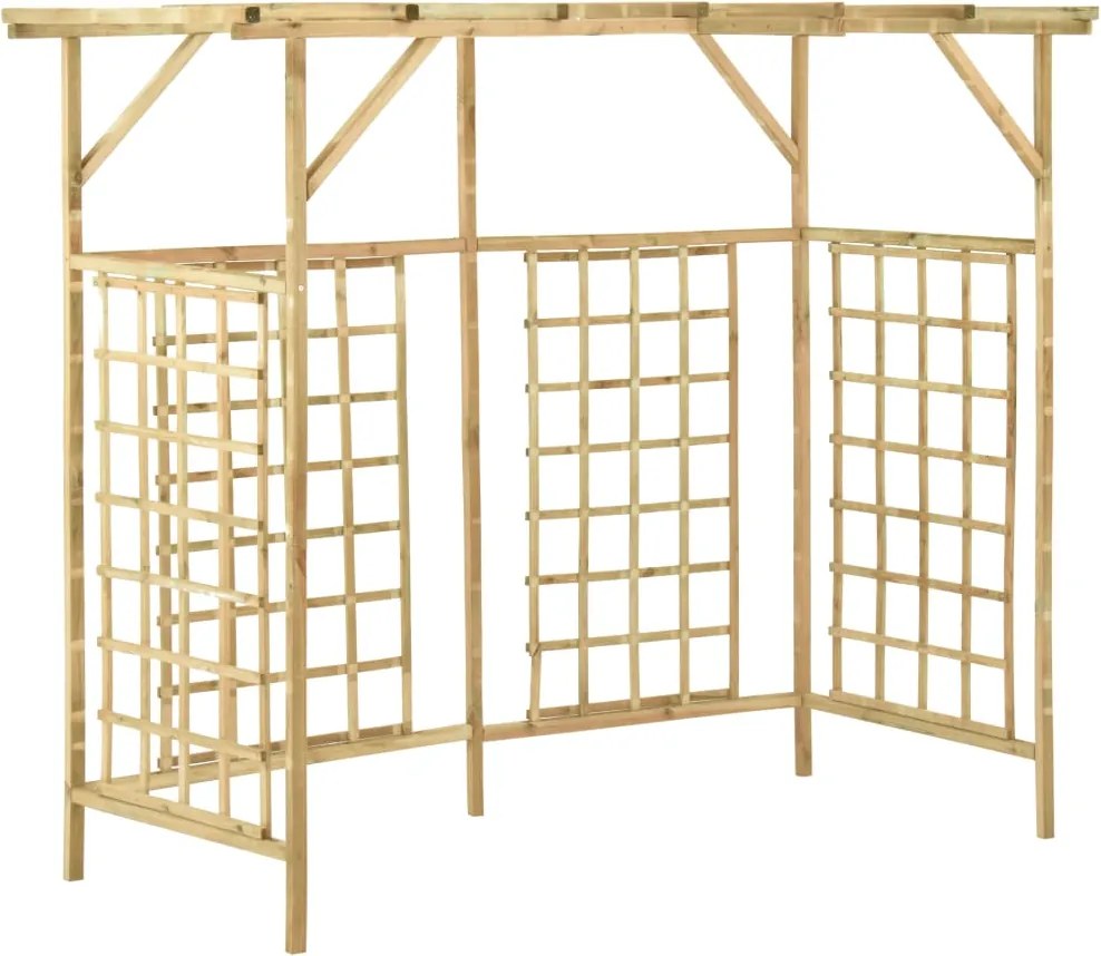 vidaXL Pergolă de grădină pentru trei pubele, lemn de pin tratat