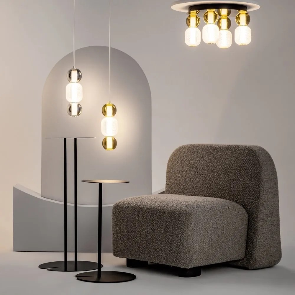 Pendul LED design modern decorativ Drop crom