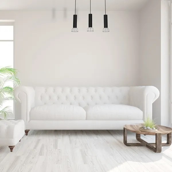 Lustră pe cablu DANTE 3xGU10/25W/230V neagră/crom lucios