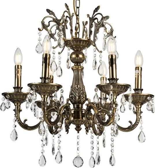 Lustră de cristal pe lanț Brilagi CLASSIC 6xE14/60W/230V alamă