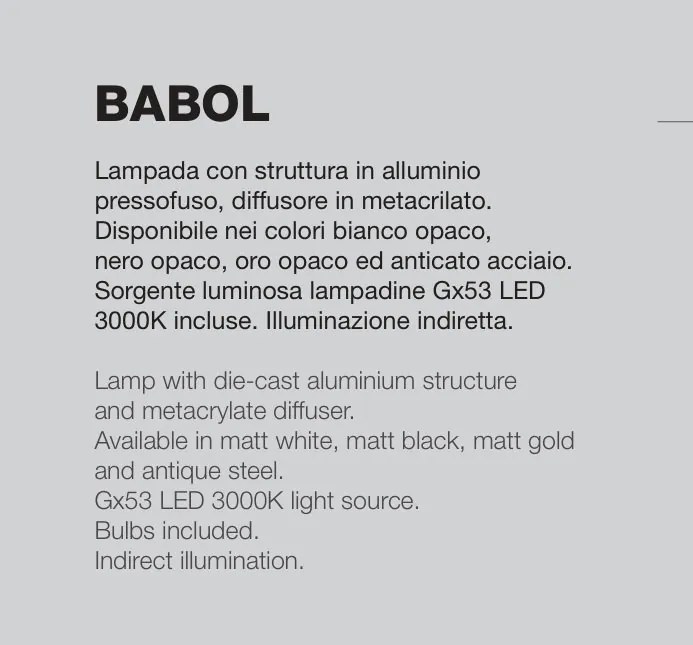 Aplica de perete cu lumina indirecta BABOL alb, negru, auriu sau antic
