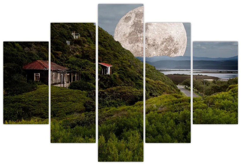 Tablou - peisaj cu luna (150x105 cm)