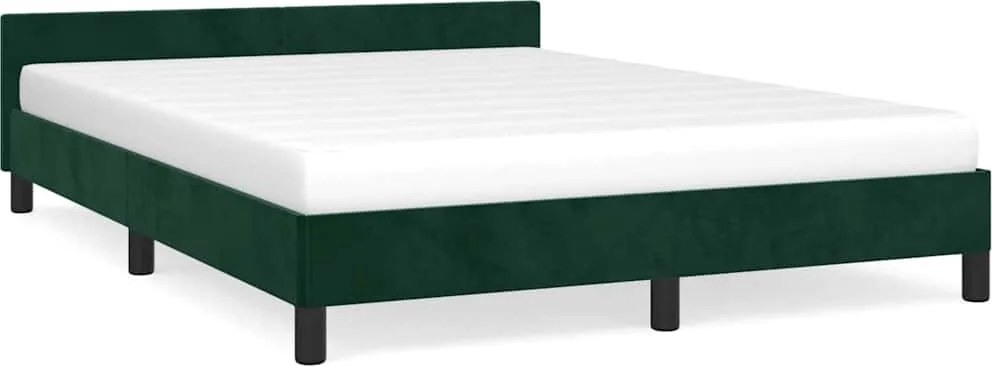 vidaXL Cadru de pat fără saltea, verde închis, 140x200 cm, catifea