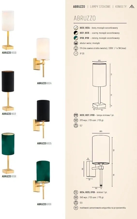 Veioza, lampa de masa eleganta ABRUZZO verde