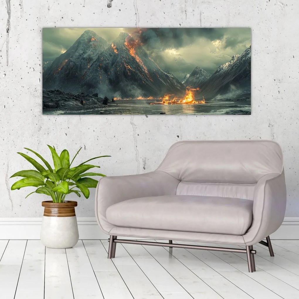 Tablou - Erupție vulcanică (120x50 cm)