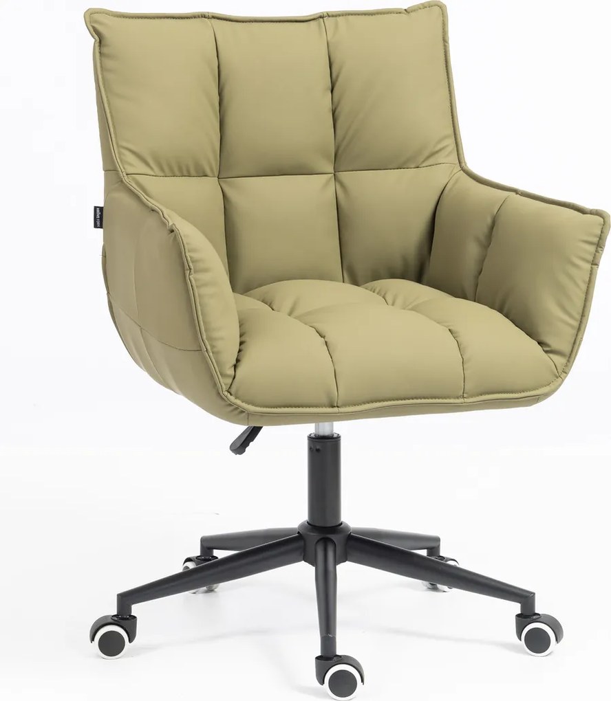 HR560K Scaun Khaki Piele Ecologica Premium Soft cu Bază Neagră
