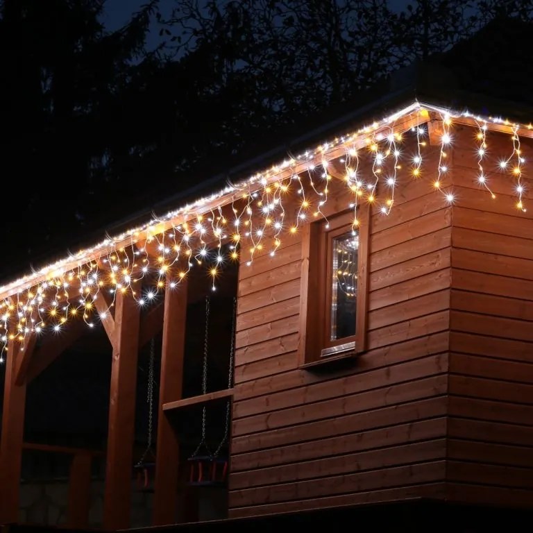 VOLTRONIC Instalație Crăciun ploaie-200 LED,alb cald/rece