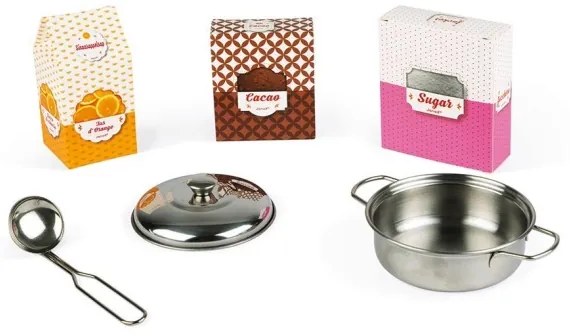 Janod - Bucătărie din lemn cu blat LED CANDY CHIC