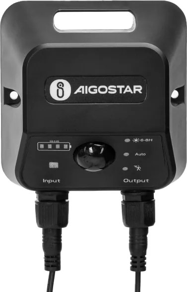Aigostar - Lampă solară LED suspendată pe cablu, cu senzor, 3,7V 6000 mAh, IP65 + telecomandă