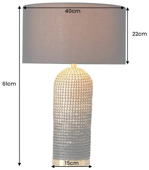 Lampa de masa lucrata manual, Iarba de mare, ZEA 60cm A-46651 VC