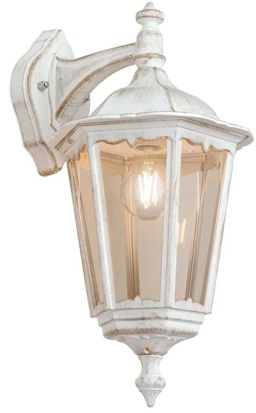 Aplica de perete exterior stil clasic IP43 Puchberg AL 11K/82571 weiß-gold/rauch OR