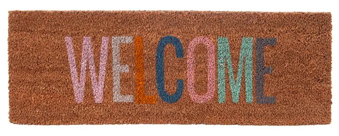 Doormat Welcome multi colour coir