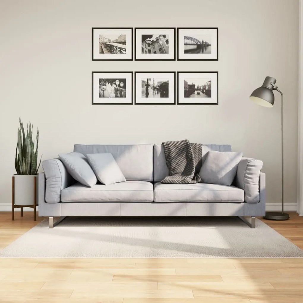 vidaXL Covor &quot;IZA&quot; aspect scandinav, cu fire scurte, crem, 120x170 cm