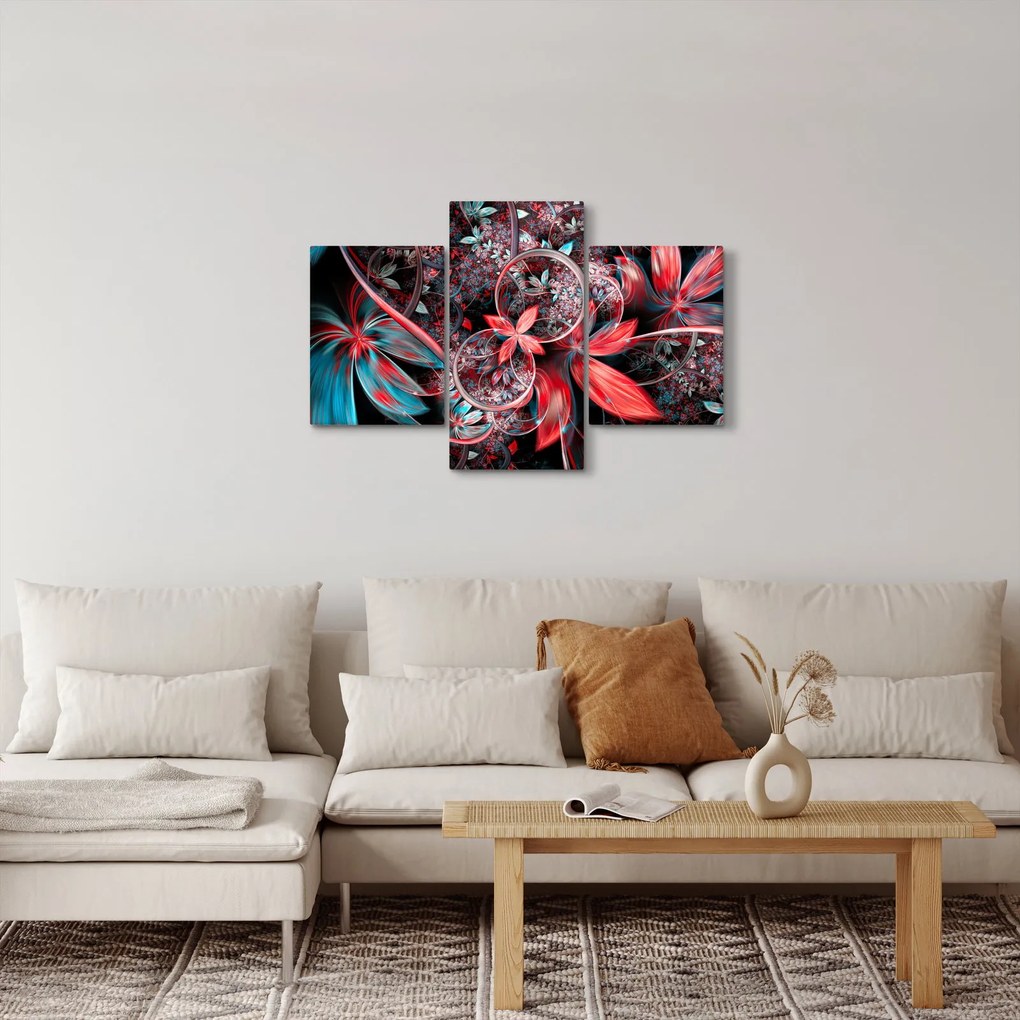 Tablou abstract cu flori exotice (90x60 cm)
