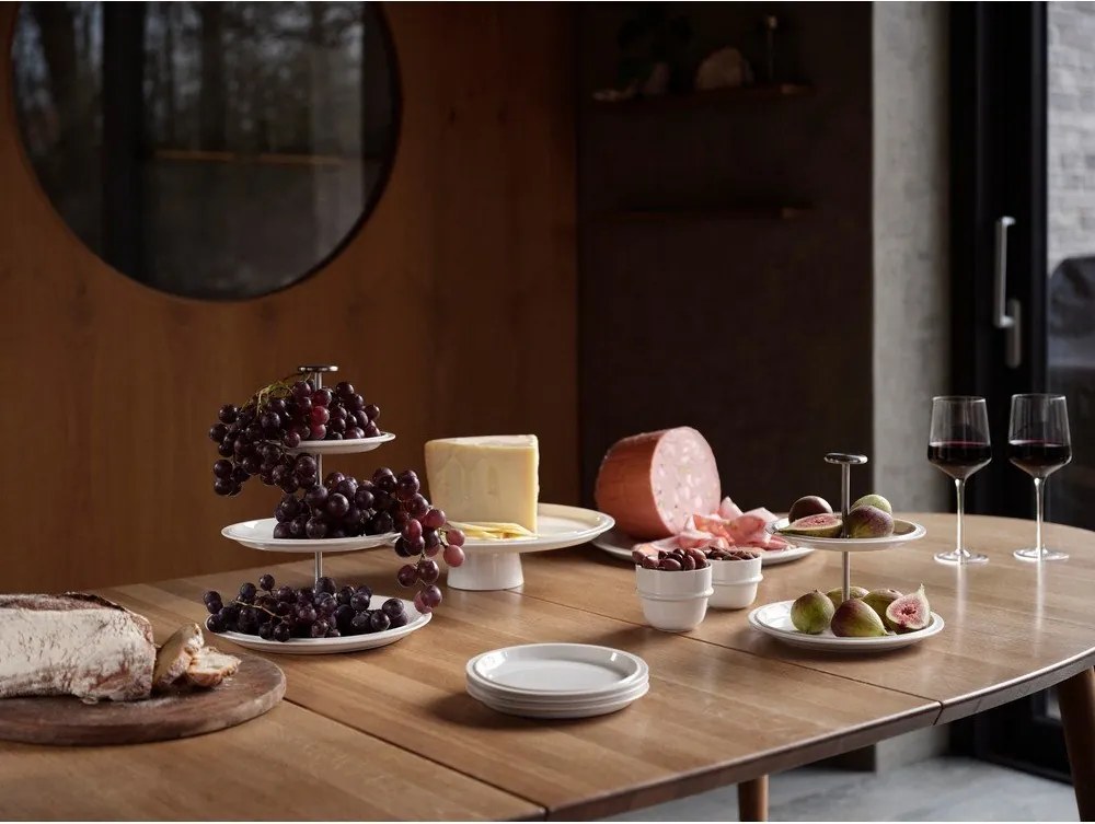 Platou pentru prăjituri din porțelan Eau – Zone