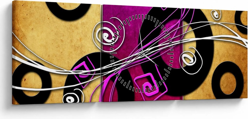 Tablou abstracției (cu ceas) (90x30 cm)