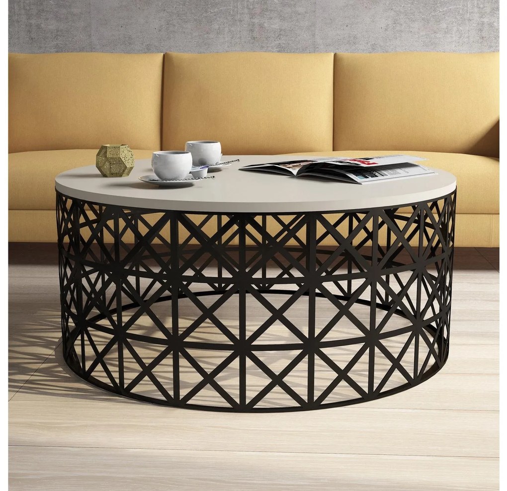 Măsuță de cafea Vutada (crem + negru). 1093339