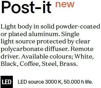 Spot LED aplicat iluminat exterior IP65 POST-IT AP SMALL NERO
