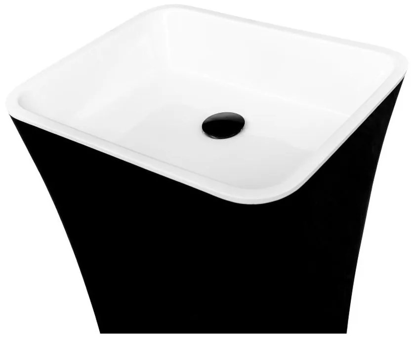 Lavoar freestanding negru alb 52 cm din compozit mineral DuraBe, Besco BlackWhite Negru/Alb