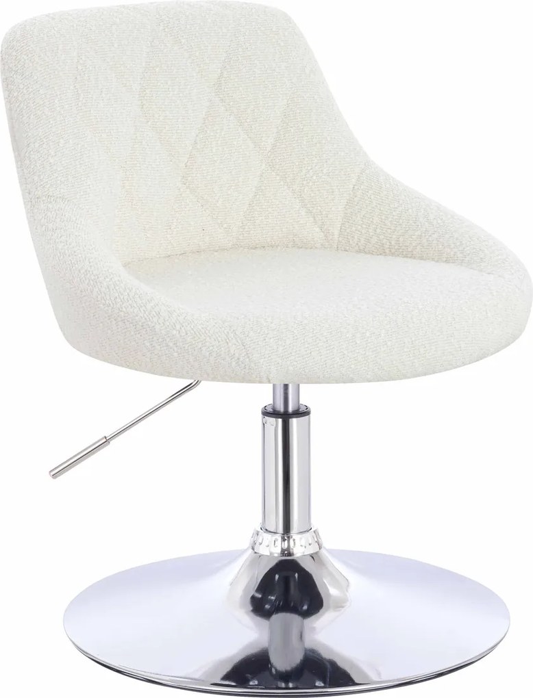 HR1054N Scaun Crem Boucle cu Bază Cromata