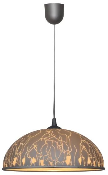 Lustră pe lanț CIRCLE 1xE27/15W/230V gri