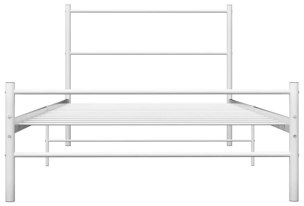 Cadru de pat, alb, 100 x 200 cm, metal