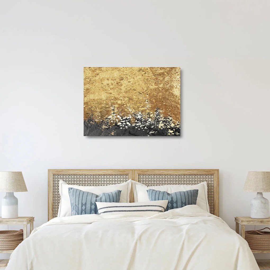 Tablou pe sticlă - Structura de aur N⁰3 (70x50 cm)