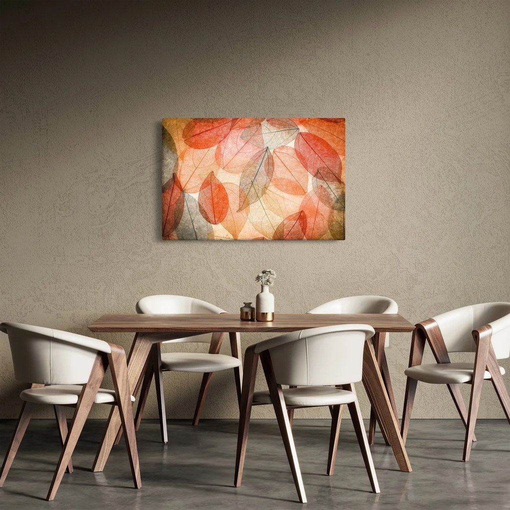 Tablou cu frunzele de toamnă pictate (90x60 cm)