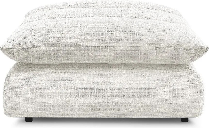 Taburet alb cu tapițerie din chenille Neil – Bobochic Paris