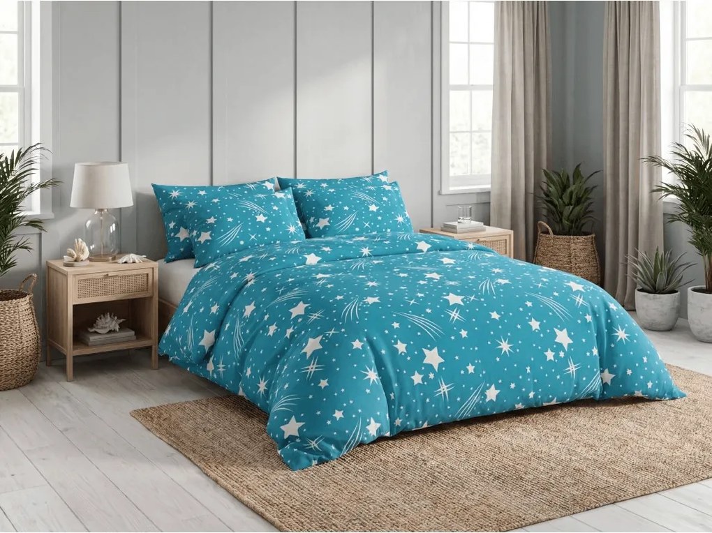 Lenjerie de pat policoton NIGHT SKY POLY turcoaz Dimensiune lenjerie de pat: 70 x 90 cm | 140 x 200 cm