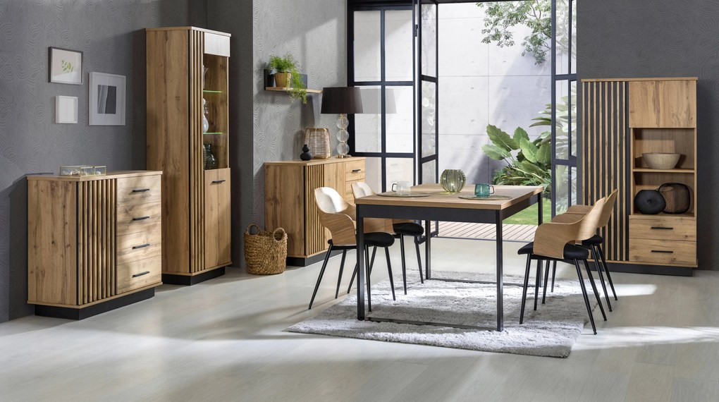 Raft typ LA10 Laticia (mat negru + stejar wotan). 1040636