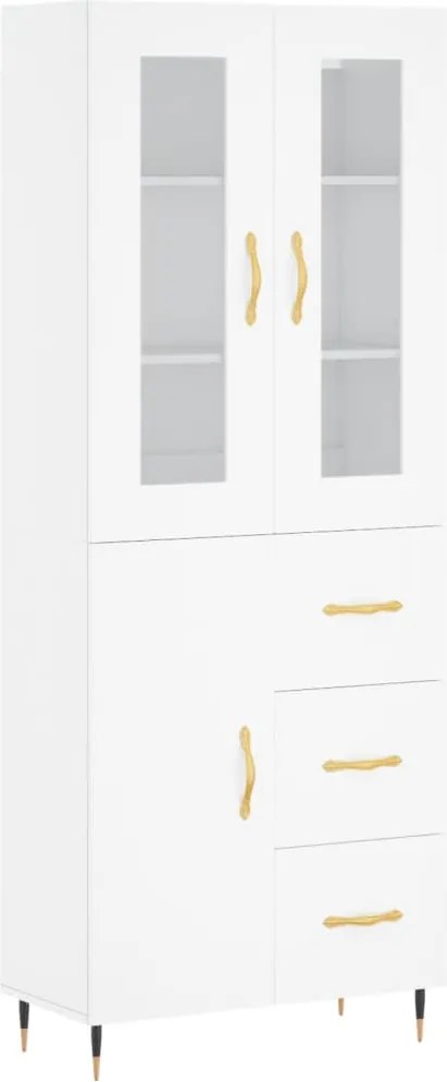 vidaXL Dulap înalt, alb, 69,5x34x180 cm, lemn compozit