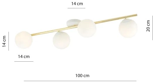 Plafonieră SPLENDI 4xE14/10W/230V alb/auriu