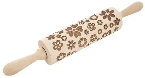 Sucitor din lemn Orion cu decor floral, 38 cm