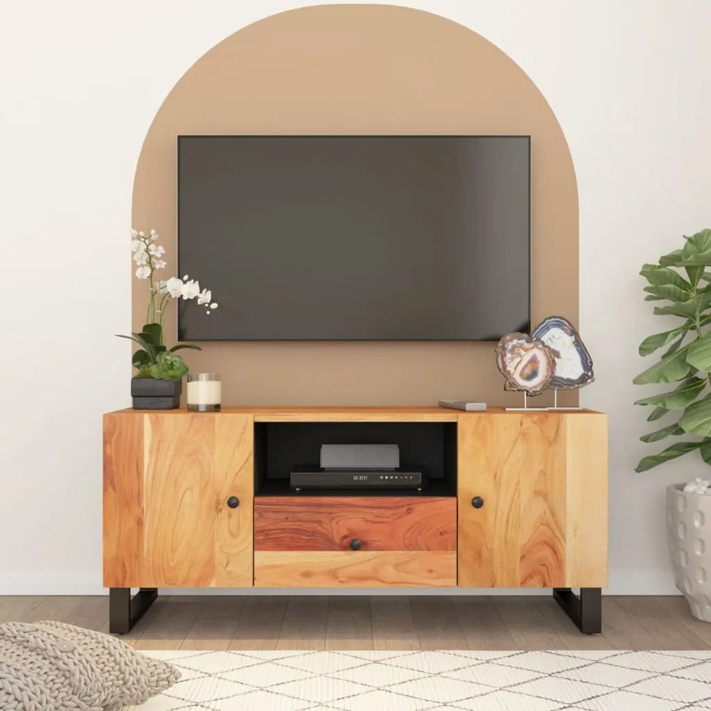vidaXL Dulap TV, 105x33,5x46 cm, lemn masiv de acacia&amp;lemn prelucrat