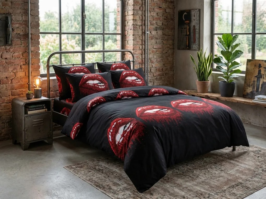 Lenjerie de pat din microfibra ROUGEA negru Dimensiune lenjerie de pat: 70 x 80 cm | 140 x 200 cm